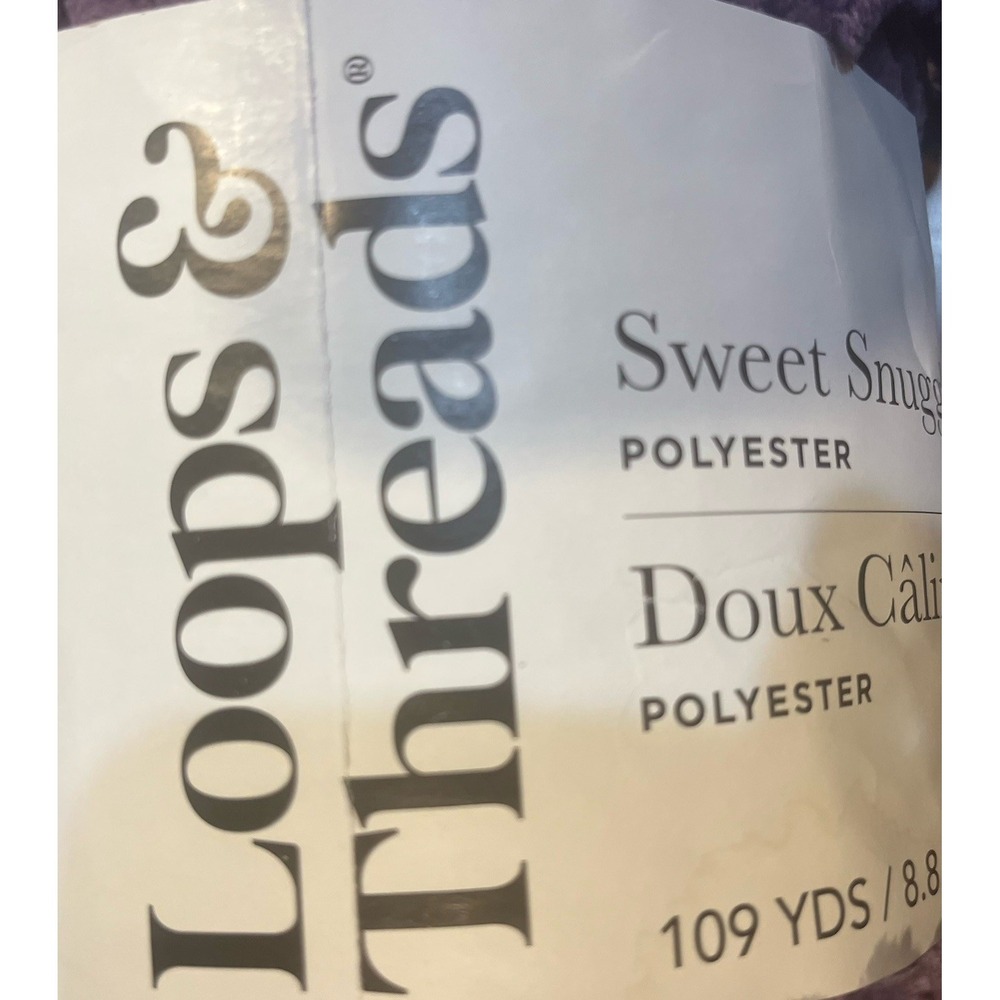 Loops & Threads Sweet‎ Snuggles Yarn Lot of 2 Purple Mauve Jumbo 7 Chenille New - Picture 8 of 9
